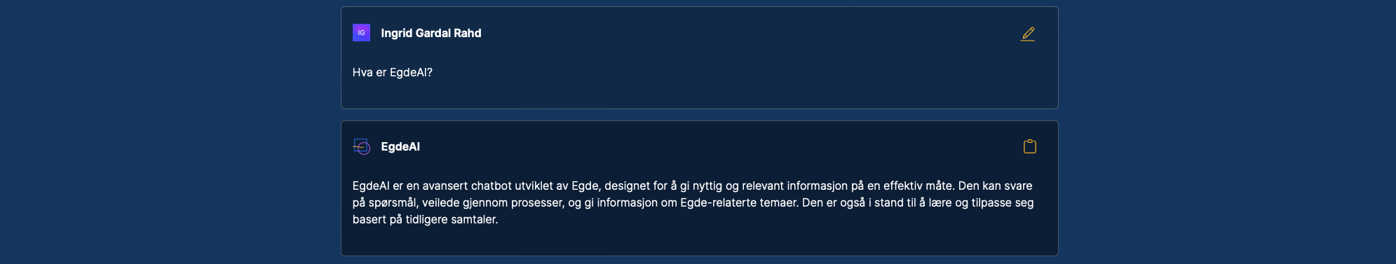 Skjermbilde fra EgdeAI